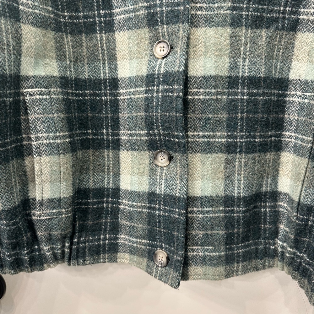 Vtg Pendleton Women's Green Plaid Jacket 100% Virgin Wool XL - Picture 3 of 6